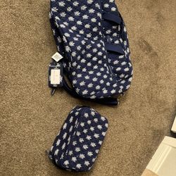 Vera Bradley tote, Cosmetic Bag And Luggage Tag 