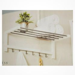 Evergreen Cypress Home 31” Multi-Use Wall Shelf, White
