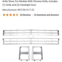 1985-88) GRILL - REPRODUCTION - CHEVY - LIGHT GRAY - W/DUAL HEADLAMPS