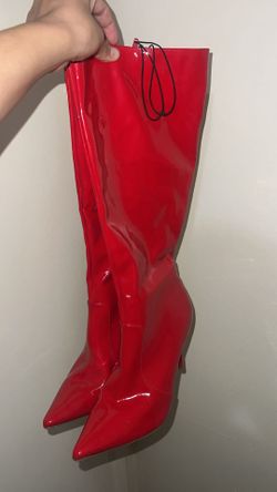 Red heel boots