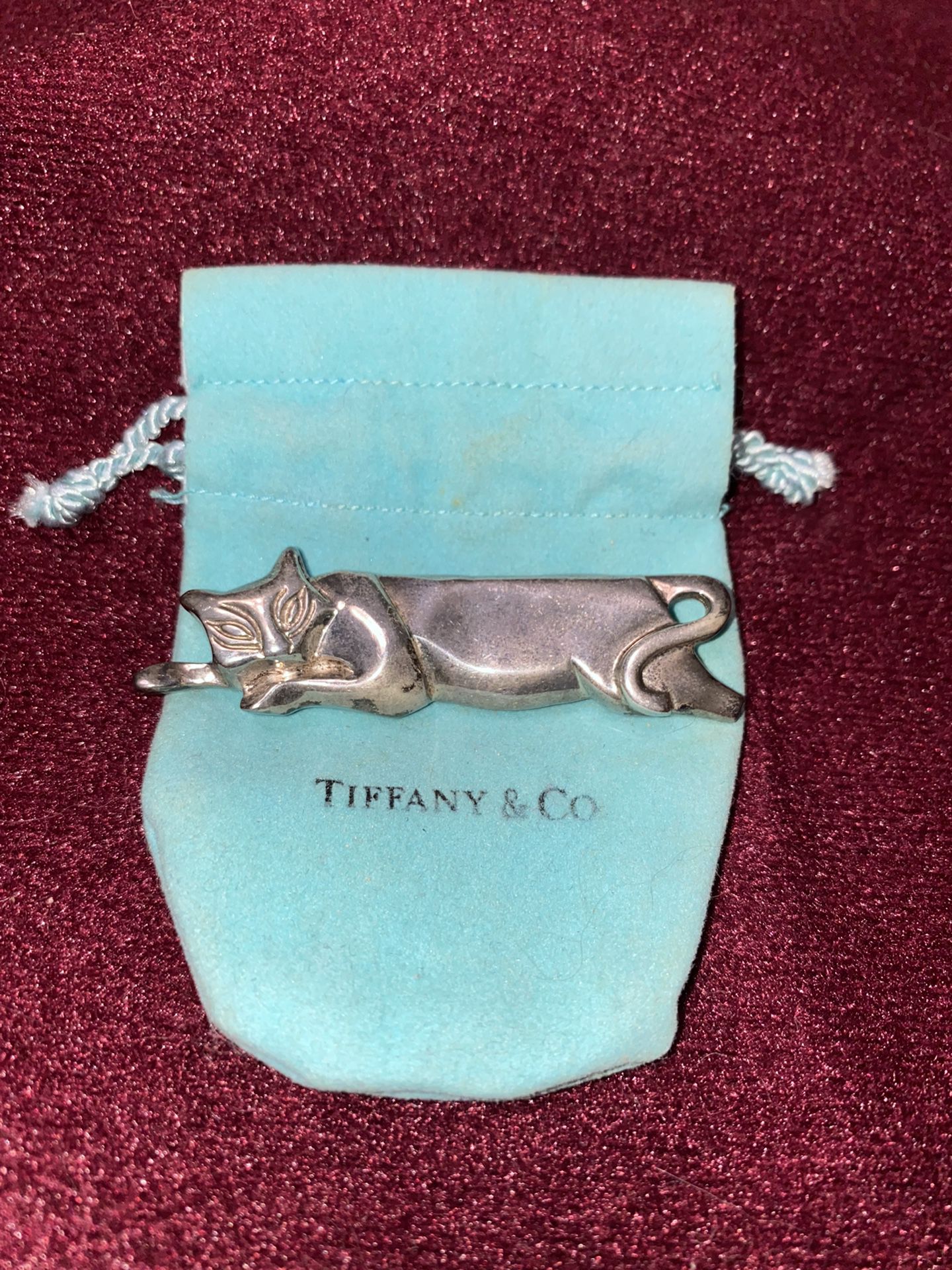 Tiffany & Co Sterling silver cat Brooch 