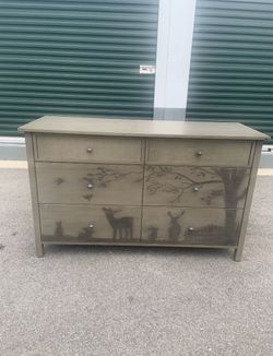 Six Drawer Dresser with Woodland Animal Design