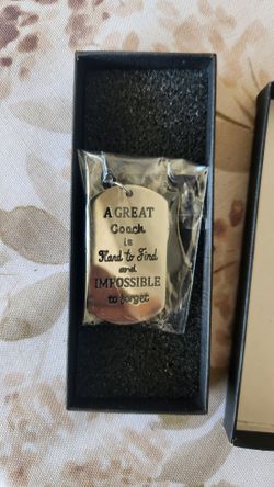 Coach Gift Dog Tag Keychain in Box