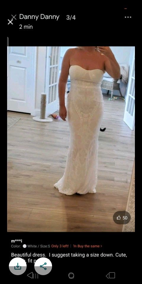 Brand New Sequence Wedding Dress Set Bouquet In Vail