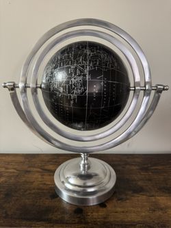 Black And Silver Contemporary Table Top Globe