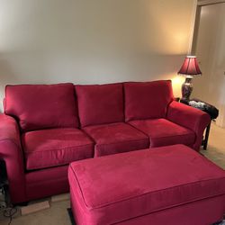 Radiant Red Cindy Crawford Queen Sofa Sleeper