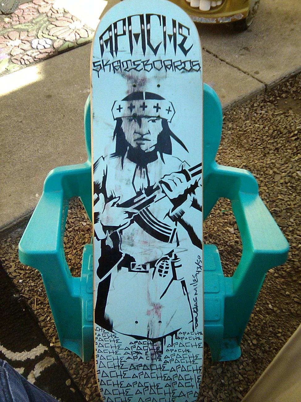 AUTOGRAPHED APACHE SKATEBOARD