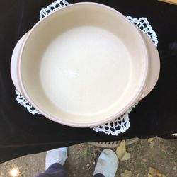 New Pampered Chef USA Glazed 1 Qt. Ceramic Casserole Dish Round Pot Pie