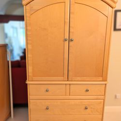 Solid Maple Wood Armoire 