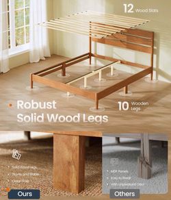 Home Queen Bed Frame, Caramel Brown URMB411K01