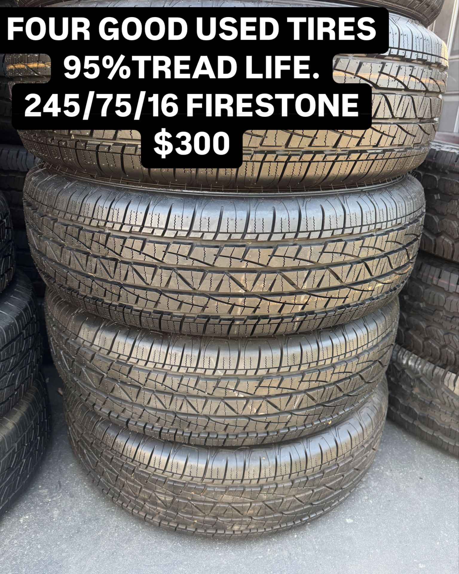 Set of for used P245/75R16 $300