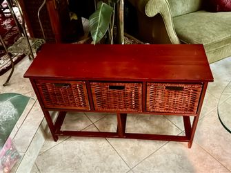 Mahogany Side table with storage baskets