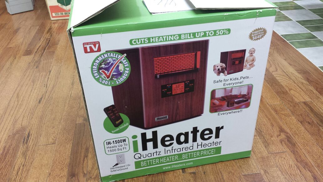 Iheater Quartz infrared heater new! Heats 1500 Sq feet w/ remote