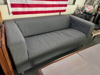 Gray Fabric Two-Seat IKEA Sofa