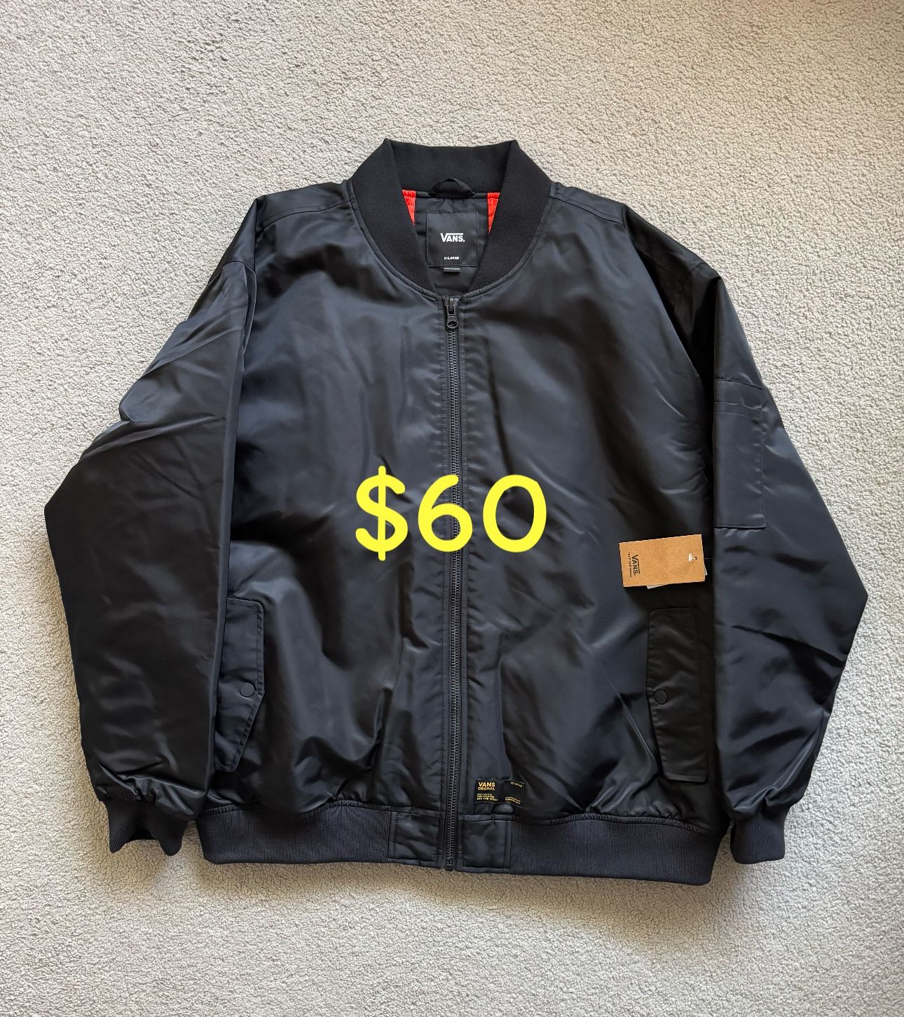 Vans Bomber Jacket Size XL Black Brand New With Tags