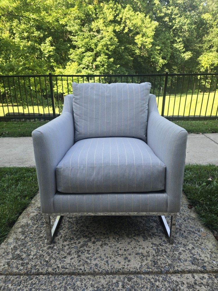 Modern Grey Upholstered Accent Chair