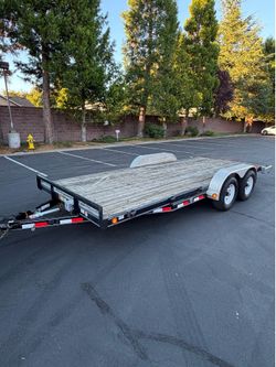 2014 PJ 7x18 Flat Bed Car Hauler Trailer 10k