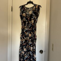 Xhilaration Black Floral Maxi Dress
