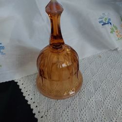 Vtg. Fenton Amber Opalescent Art Glass Bell