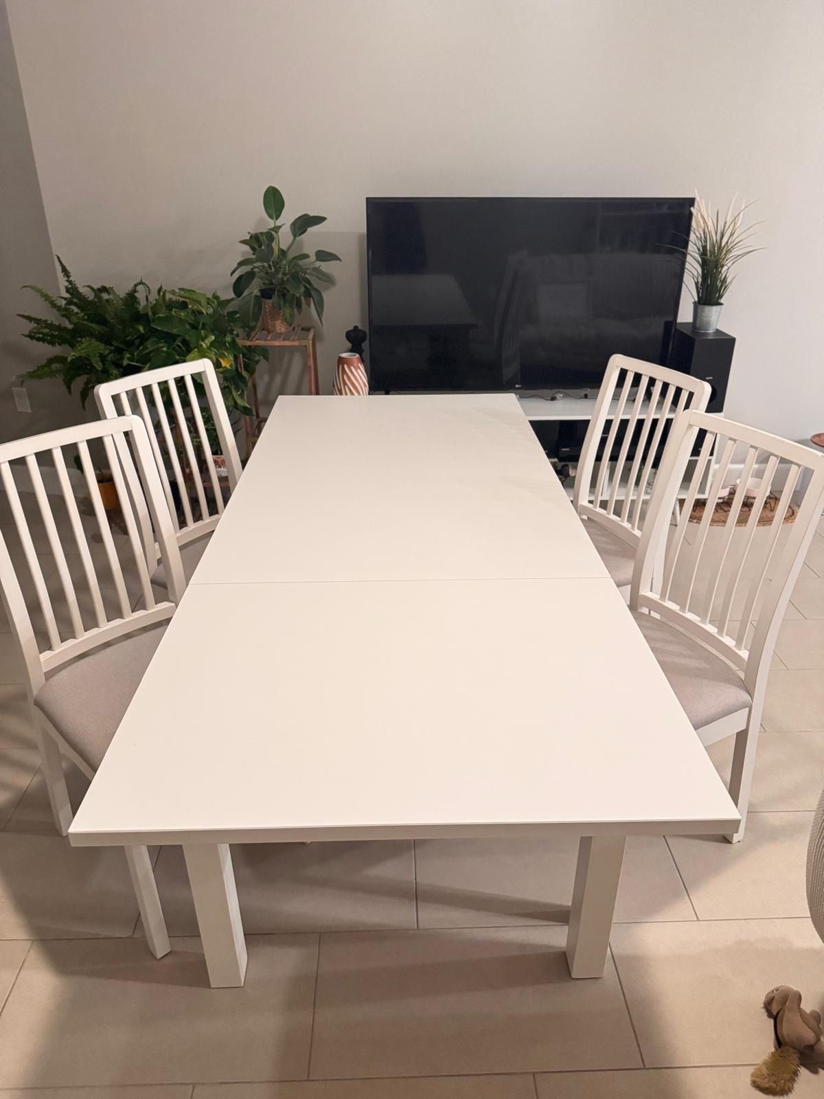 IKEA Extendable Dining Table + 4 Chairs
