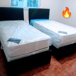 $599 For 2 Twin Beds With 2 Mattress And 2 Boxspring Brand New Free Delivery Free Assembly 