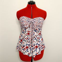 Strapless Floral Top with Padding