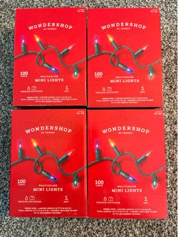 4 boxes of multicolor mini string lights indoor/outdoor