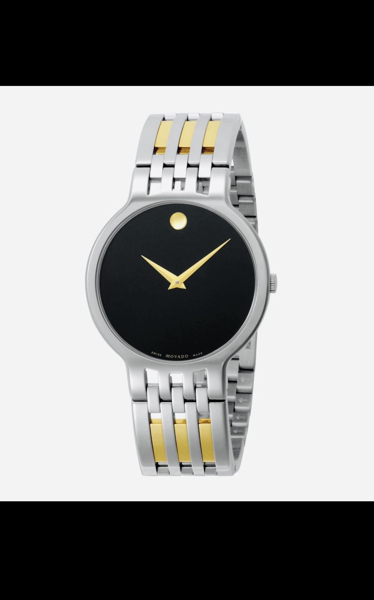 Movado Men’s Esperanza Black Dial Two-Tone Slim Watch