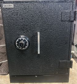 Sears Vintage Black Steel Combination Lock Safe