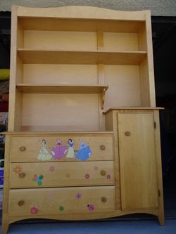 Available 2 pc solid wood dresser/ shelving
