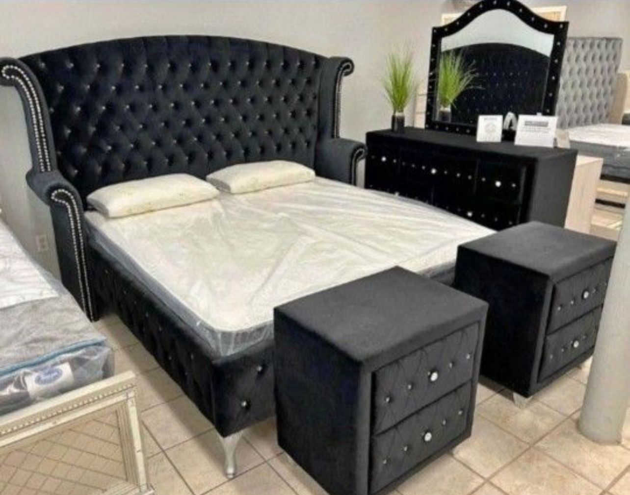 New 4pc Bedroom Set In Box 📦 Buy Now Pay Later $39 Down No Credit Needed