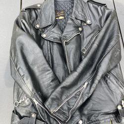 Vintage Brooks Sportswear Leather Motorcycle Jacket