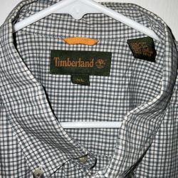 TIMBERLAND Flannel Shirt Button Front 100% Cotton Men's Large Long sleeve 