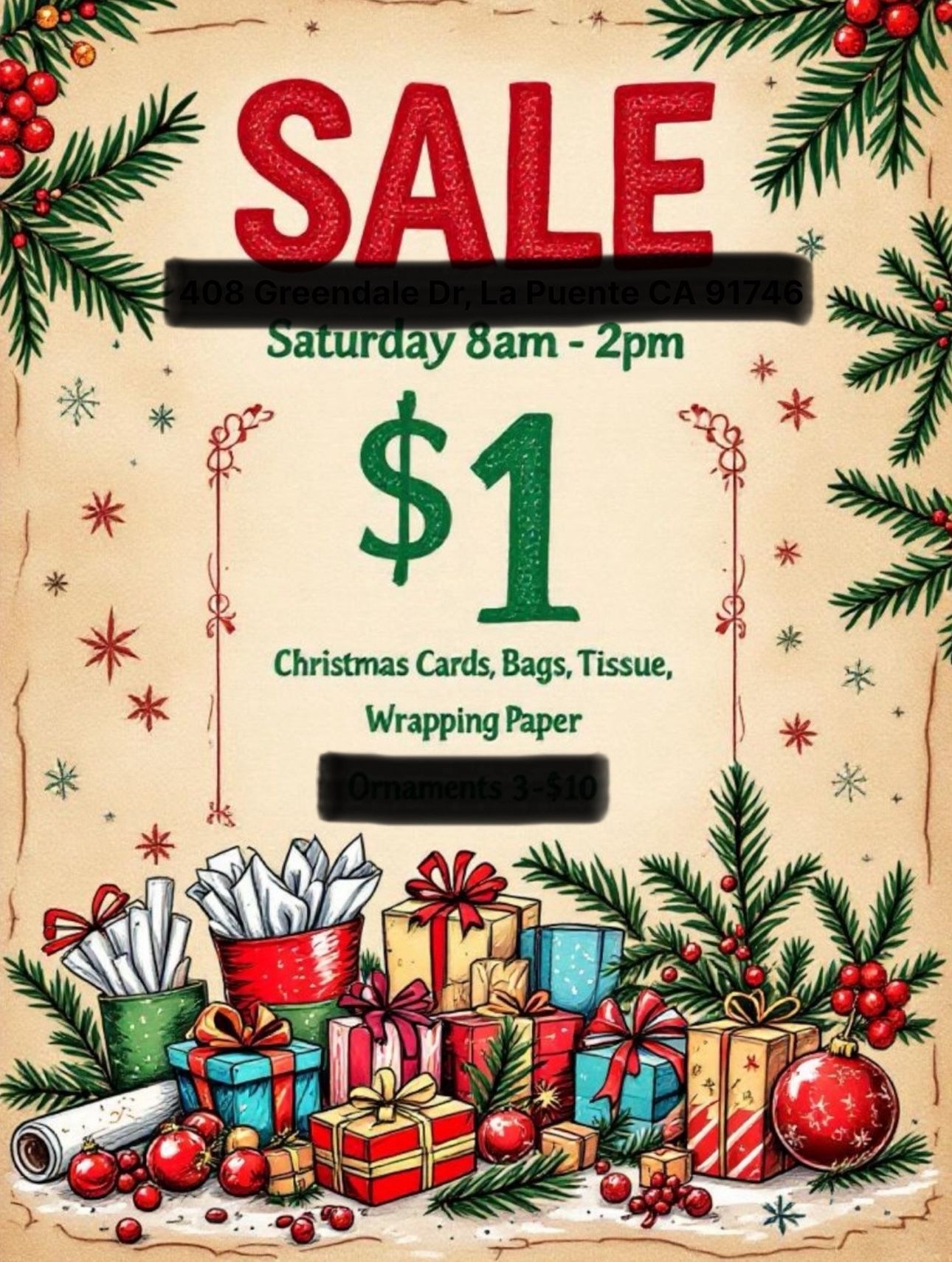Christmas Madness Sale 12/13 All Gift wrapping Items $1