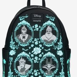 NWT Loungefly Villain In Frame Backpack And Wallet GLOW IN THE DARK