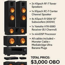 High-End Klipsch Theater System – Everything Included!