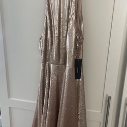 Lulus Champagne Sequined Dress Size L 