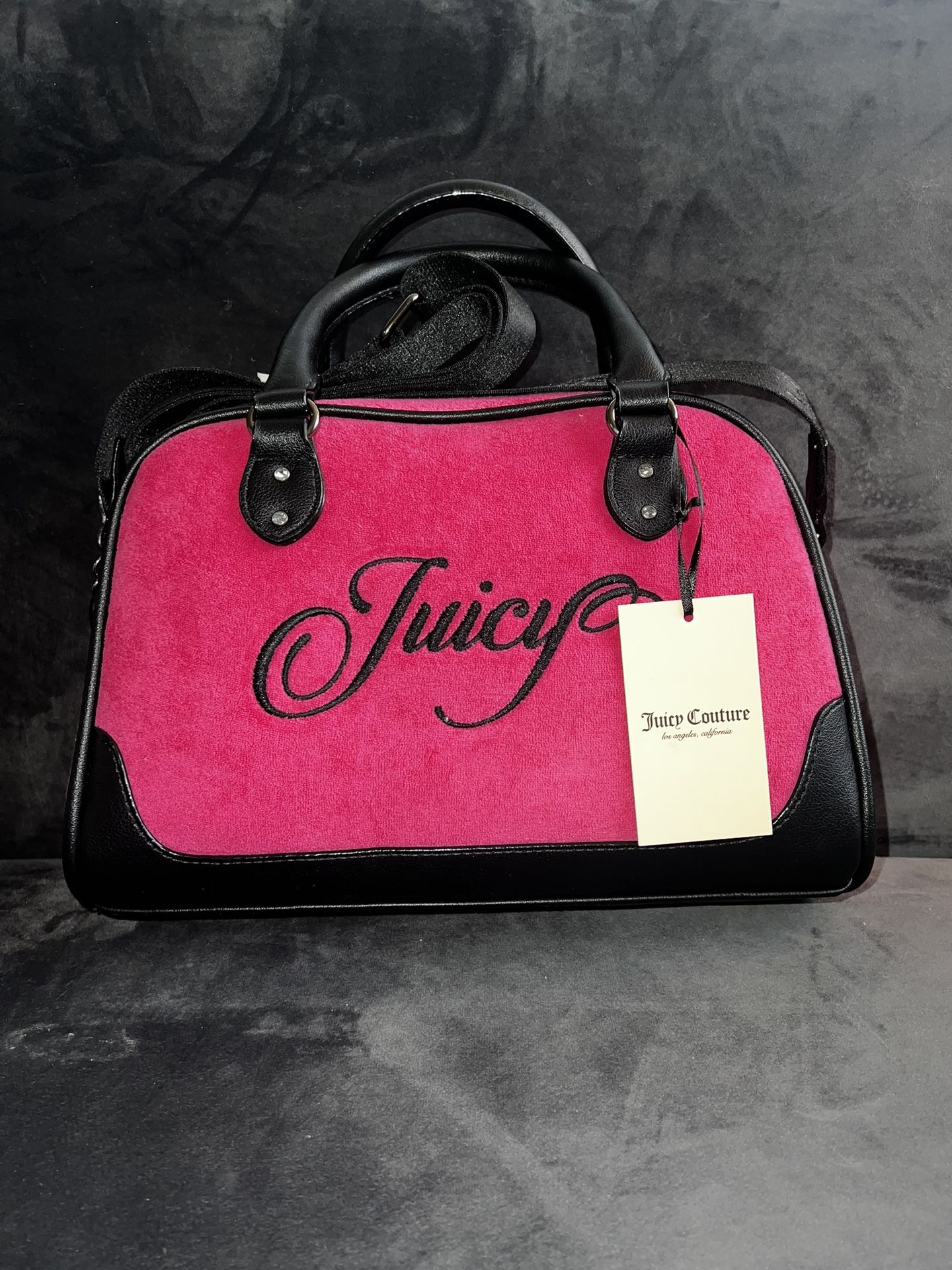 Juicy Couture Raising Star Bowler Bag Pink Flash Liquorice hot pink purse