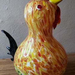 Vintage Retro 13½" Large Murano Style Art Glass Chicken Cockerel Rooster