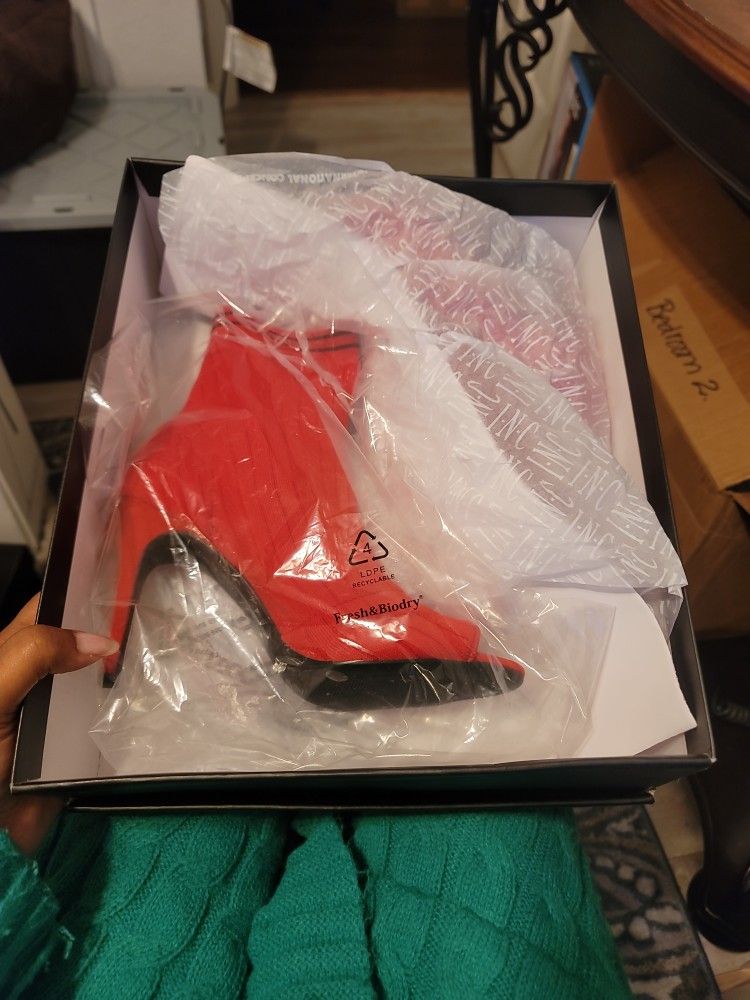 Red INC Peep Toe Heels