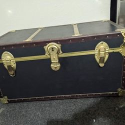 2 Steamer Trunks with Brass Hardware/ 1 With Wheels