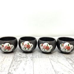 Set of 4 Japanese Ceramic Coffee Tea Cups