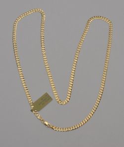 10K Yellow Gold Curb Link Chain 24" 4.2mm Necklace