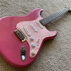 Hot Pink, Squier Partscaster, Stratocaster, Electric Guitar
