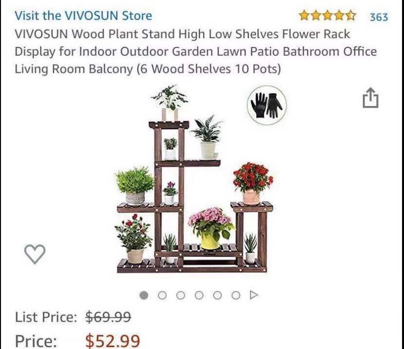 Wood Plant Stand Indoor Outdoor Multi Layer Flower Pots Shelf Plants Holder