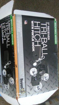 Buyers  Multi Ball Hitches 2 " Receiver Tri ball Hitch w/pintle hook 1 7/8 , 2 ", 2 5/16 Ball Size. 5/8 Hitch Pin hole Brand new in Box