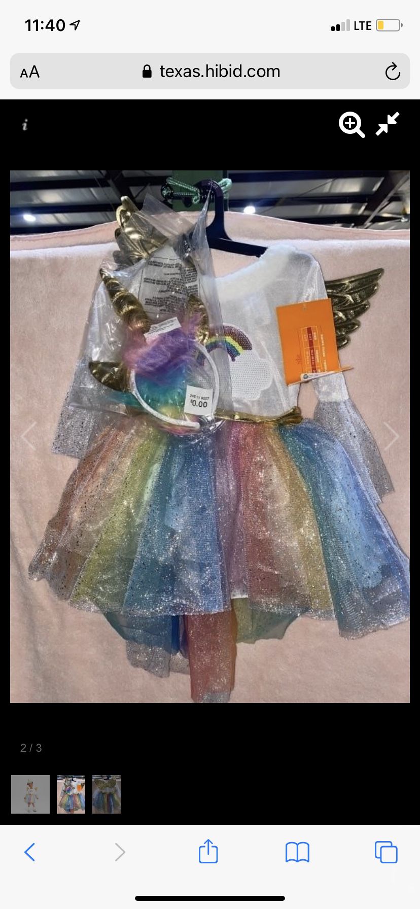 Girl Unicorn Costume 2t-3t