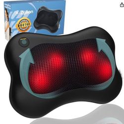 NEW In-BOX Zyllion Shiatsu Powerful Back and Neck Massager with Heat - 3D Kneading Deep Tissue Electric Massage