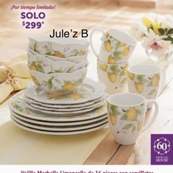 Vajilla Limoncello De 16 Piezas Nuevas En Caja 