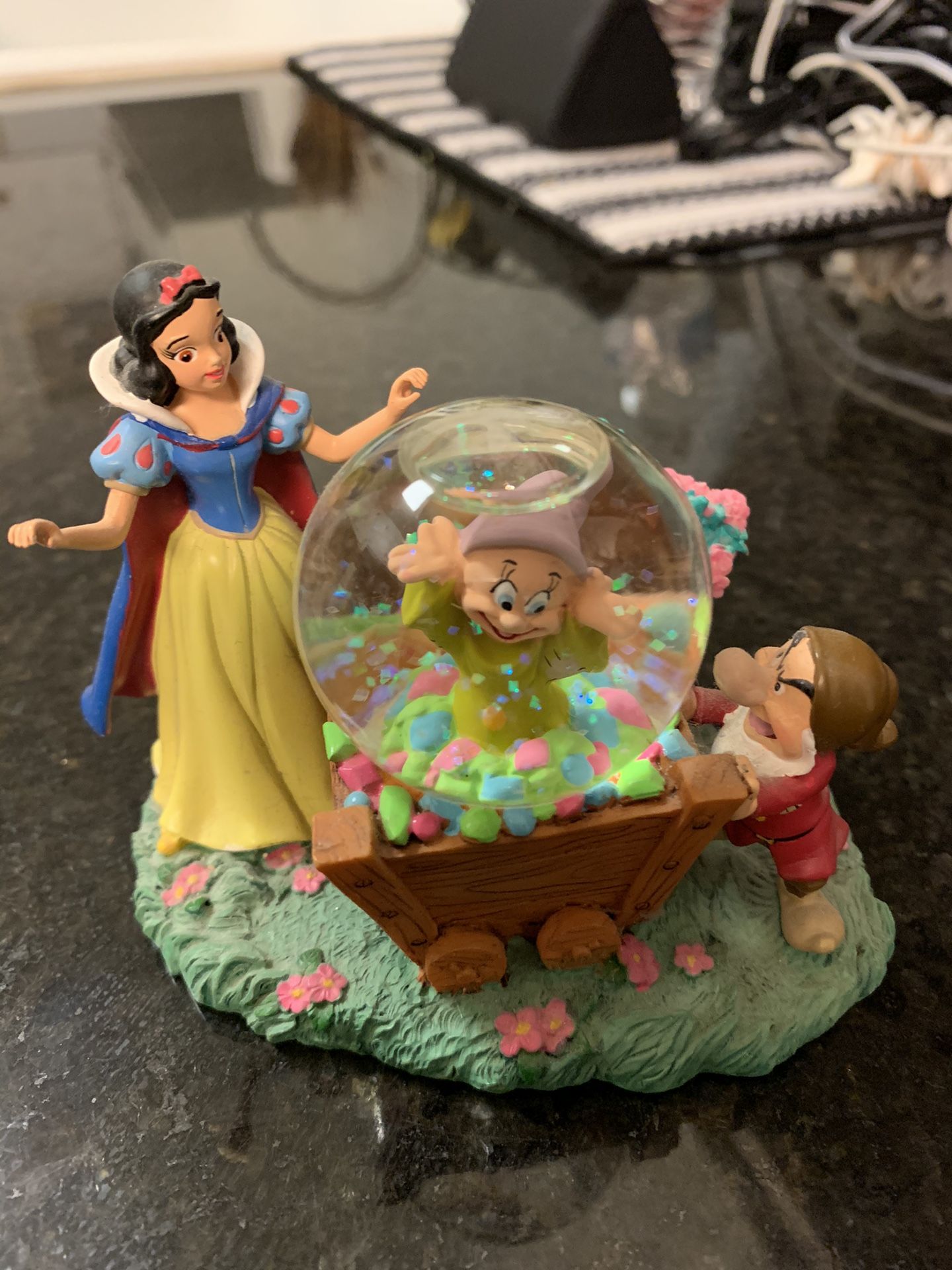 Disney Snow White Small Snow Globe With Dopey & Grumpy